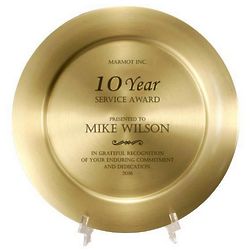 Personalized Brass Plate Years of Service Award