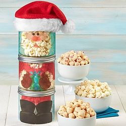Santa Popcorn Canister Gift Stack
