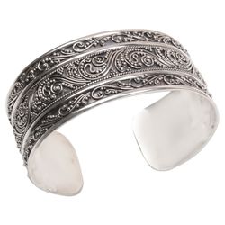 Temple Vine Sterling Silver Cuff Bracelet