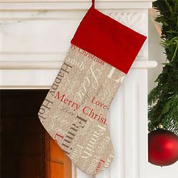 Gnome for the Holidays Personalized Word Art Christmas Stocking