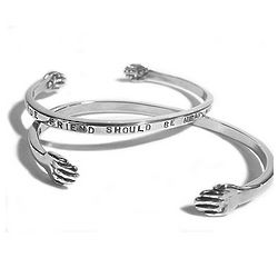 A True Friend Should Be Held with Both Hands Cuff Bracelet