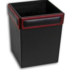 Rosewood and Leather Waste Basket