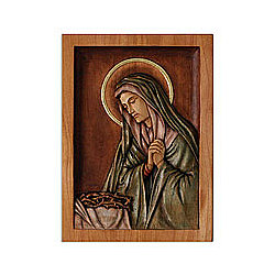 "Mary, Virgin of Sorrows" Cedar Relief Panel