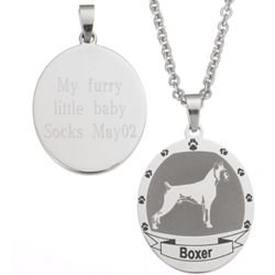Stainless Steel Boxer Dog Breed Pendant