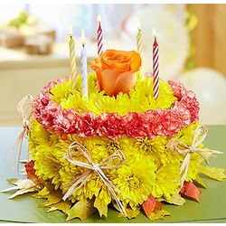 Fall Birthday Flower Cake