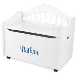 White Sit and Stow Toy Box