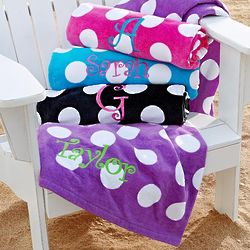 Personalized Polka Dot Beach Towel
