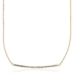 East West Bar Necklace in 14 Karat Yellow Gold