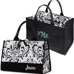 Personalized Damask Bridesmaid Tote