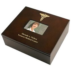 Doctor's Personalized Caduceus Memory Box