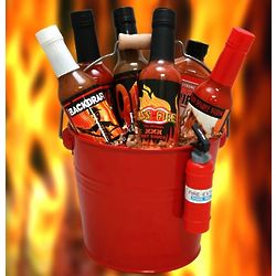 Blazing Bucket of Fire Hot Sauce Gift Set