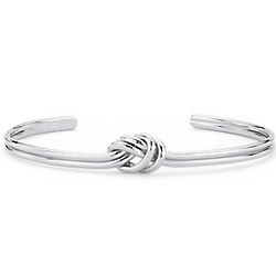 Love Knot Cuff Bracelet in Sterling Silver