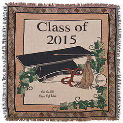 Personalized 2015 Grad Throw Blanket