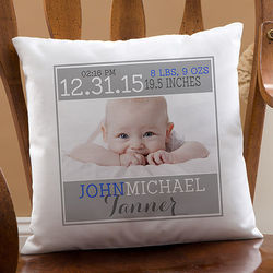 Personalized Photo Darling Baby Boy Pillow