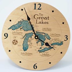 Great Lakes Wood Wall Clock