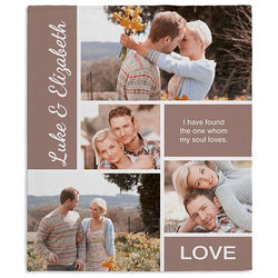 Personalized Romantic Photo Collage 50x60 Fleece Blanket