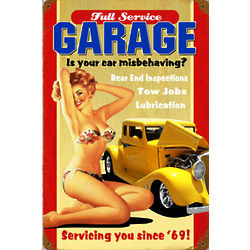 Full Service Garage Metal Sign