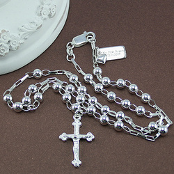 Sterling Silver My First Rosary with Engravable Charm