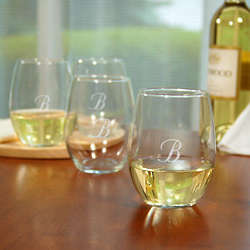 Engraved Stemless Wine Glasses