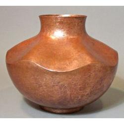 Hammered Copper Wave Vase