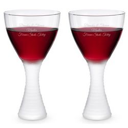 Engraved Frosted Silhouette Wine Glasses