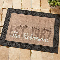 Personalized Together We Make A Family Burlap Doormat