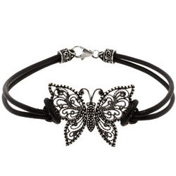 Sterling Silver Marcasite Butterfly Bracelet