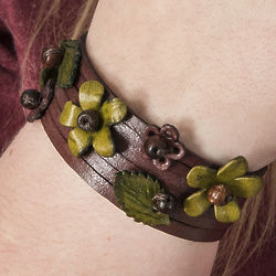 Flower Garden Leather Cuff Bracelet