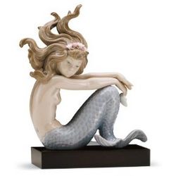 Illusion Porcelain Seated Mermaid Figurine