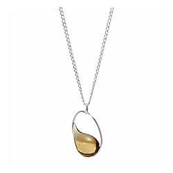 Sterling Silver Raindrop in Oval Necklace