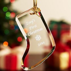 Personalized Glass Stocking Ornament