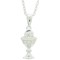 First Communion Silver Chalice Necklace