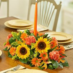 Fields of Europe for Fall Floral Centerpiece with Candle