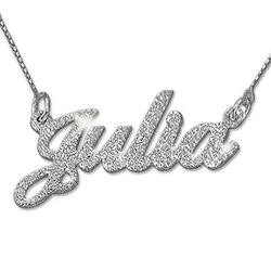 Sparkling Diamond-Cut Sterling Silver Name Necklace