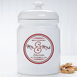 Personalized Circle of Love Wedding Cookie Jar