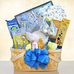 Special Stork Delivery Baby Boy Gift Basket