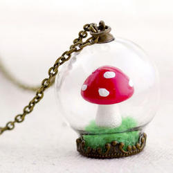 Fairy Mushroom Terrarium Necklace