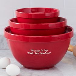 Personalized Stoneware Mixing Bowl Set