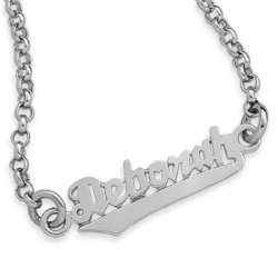 Sterling Silver Embellished Script Name Bracelet