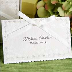 Classic White Floral Party Place Cards