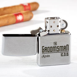 Groomsman's Personalized I Do Crew Zippo Lighter