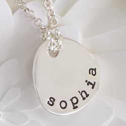 Personalized Mother and Child Disc Necklace