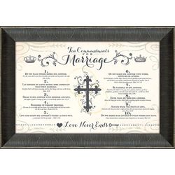 Ten Commandments For Marriage Art Print in Black Frame