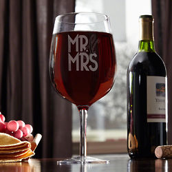 Happy Couple's Personalized Giant Extra Large Wine Glass