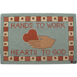 Heart In Hand Hooked Rug