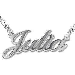 Sterling Silver Double Thickness Name Necklace