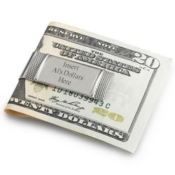 Personalized Stainless Steel Brushed Money Clip