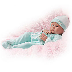 Realistic Weighted Baby Girl Doll in Sleeper and Cap