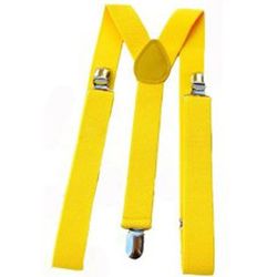 Neon Yellow Solid Suspenders