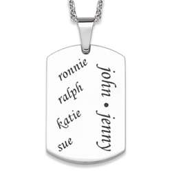 Stainless Steel Family Dog Tag Necklace